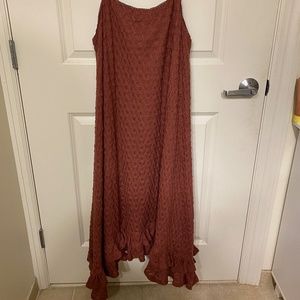 Anthropologie Ruffled Crochet Midi Dress